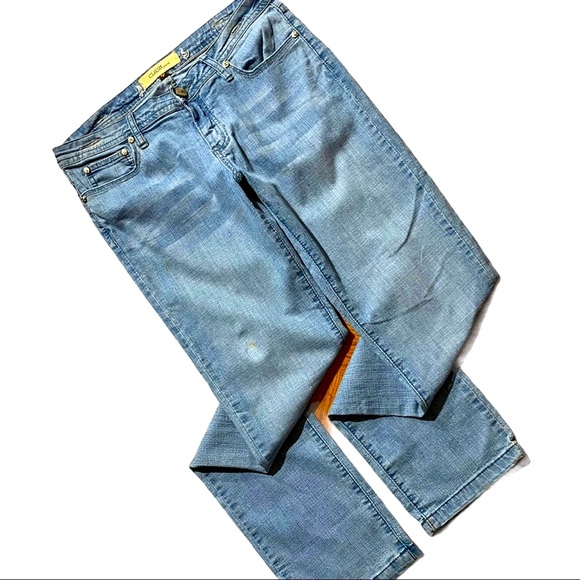 1990s Light Blue Wash Denim Jeans, Boot Cut/ Straight Leg Denim Pants,Blue Jeans - Picture 12 of 15